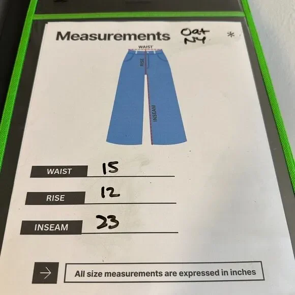 Oat New York Jeans Women's Size 29 Wide Leg Crop Sailor Jeans Blue Denim - Picture 8 of 11